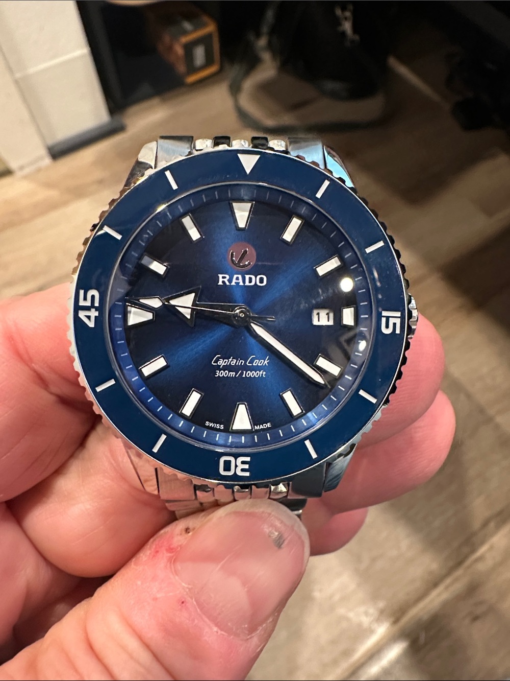 Rado Captain Cook Blue Dial Stainless Steel Men's Watch